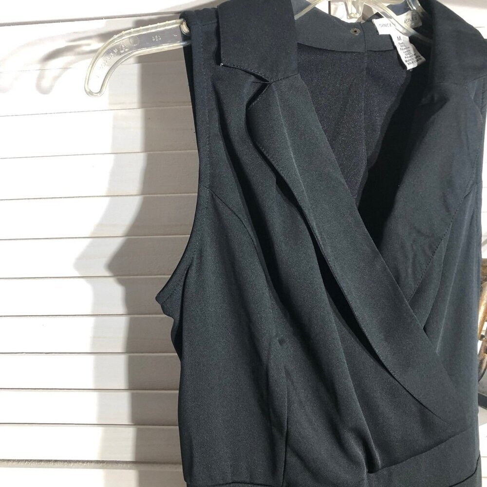 Sincerely Jules Black Jumpsuit Wide Leg Wrap Sleeveless Medium - Picture 6 of 14